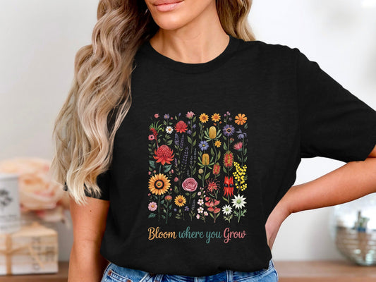 Bloom Where You Grow Australian Native Wildflower T-Shirt
