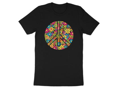 Retro Colorful Floral Peace Sign T-Shirt