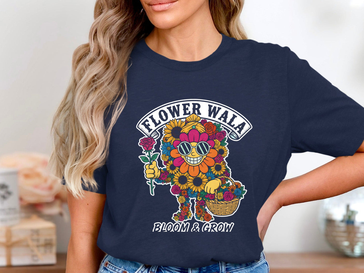Flower Wala Retro Bloom & Grow T-Shirt