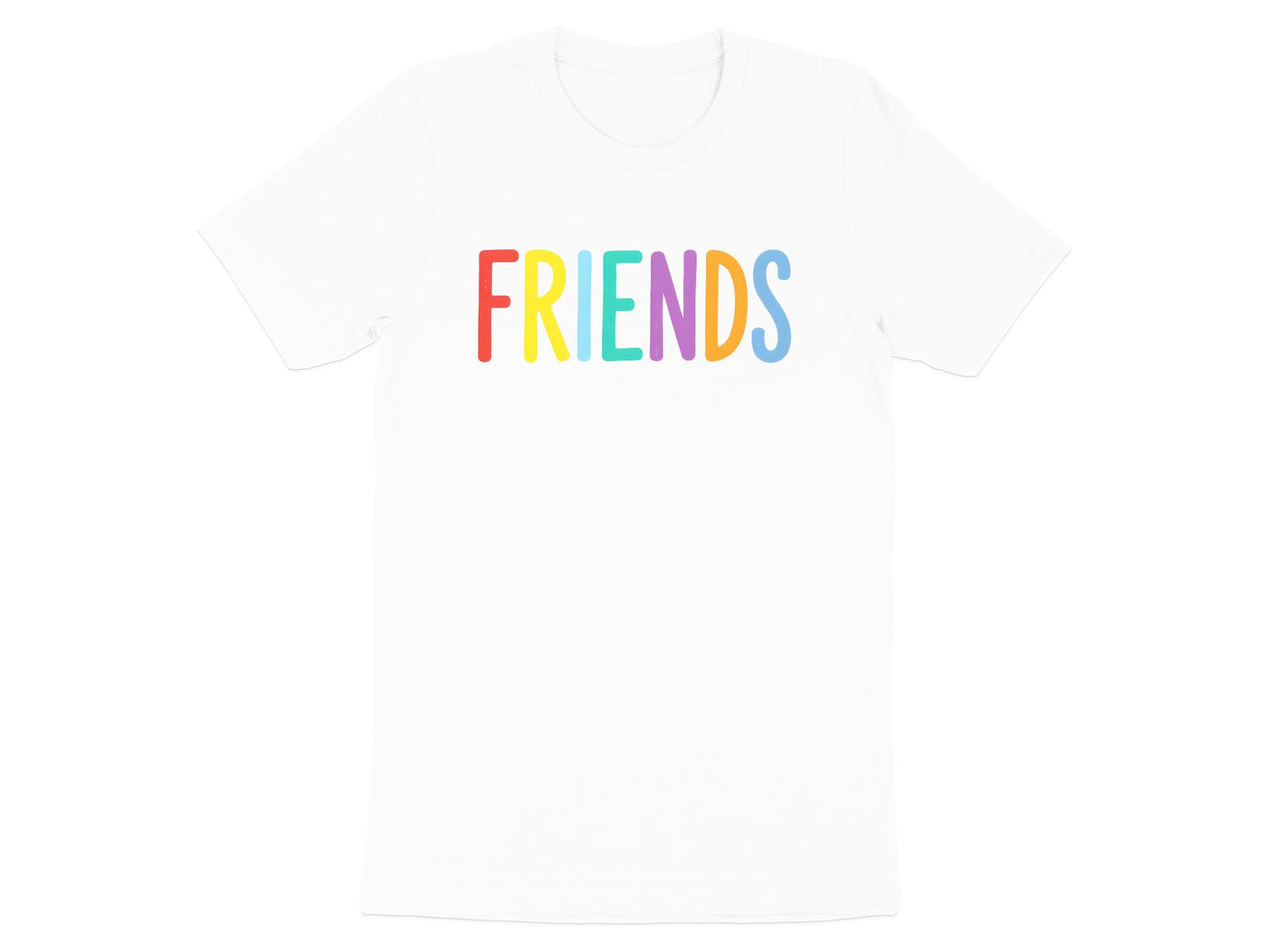 Classic Pop Culture Colorful Dots Friends Typography Tee