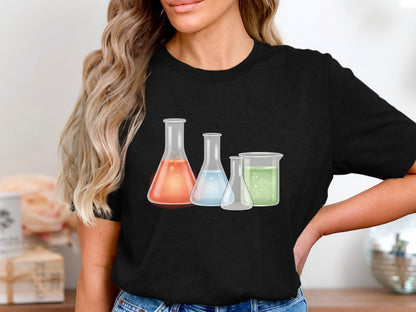 Colorful Lab Glassware T-Shirt - Chemistry & Science Tee