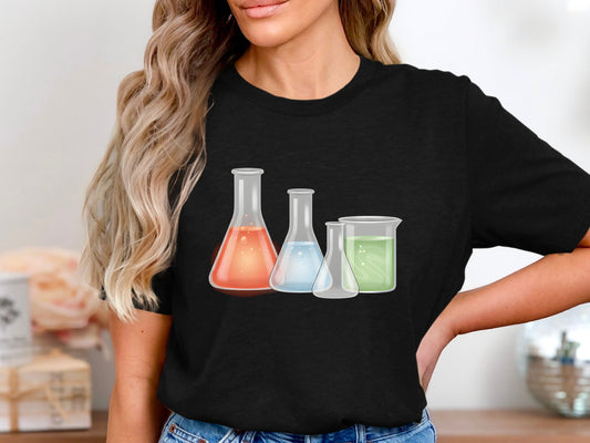 Colorful Lab Glassware T-Shirt - Chemistry & Science Tee