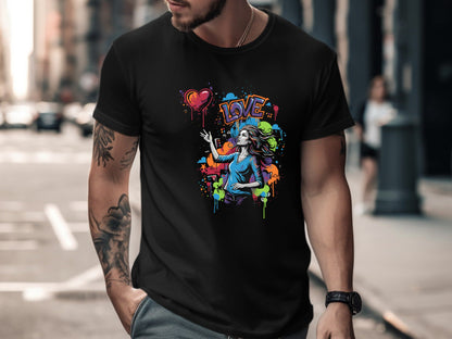 Colorful Love Graffiti Urban Art Graphic Tee