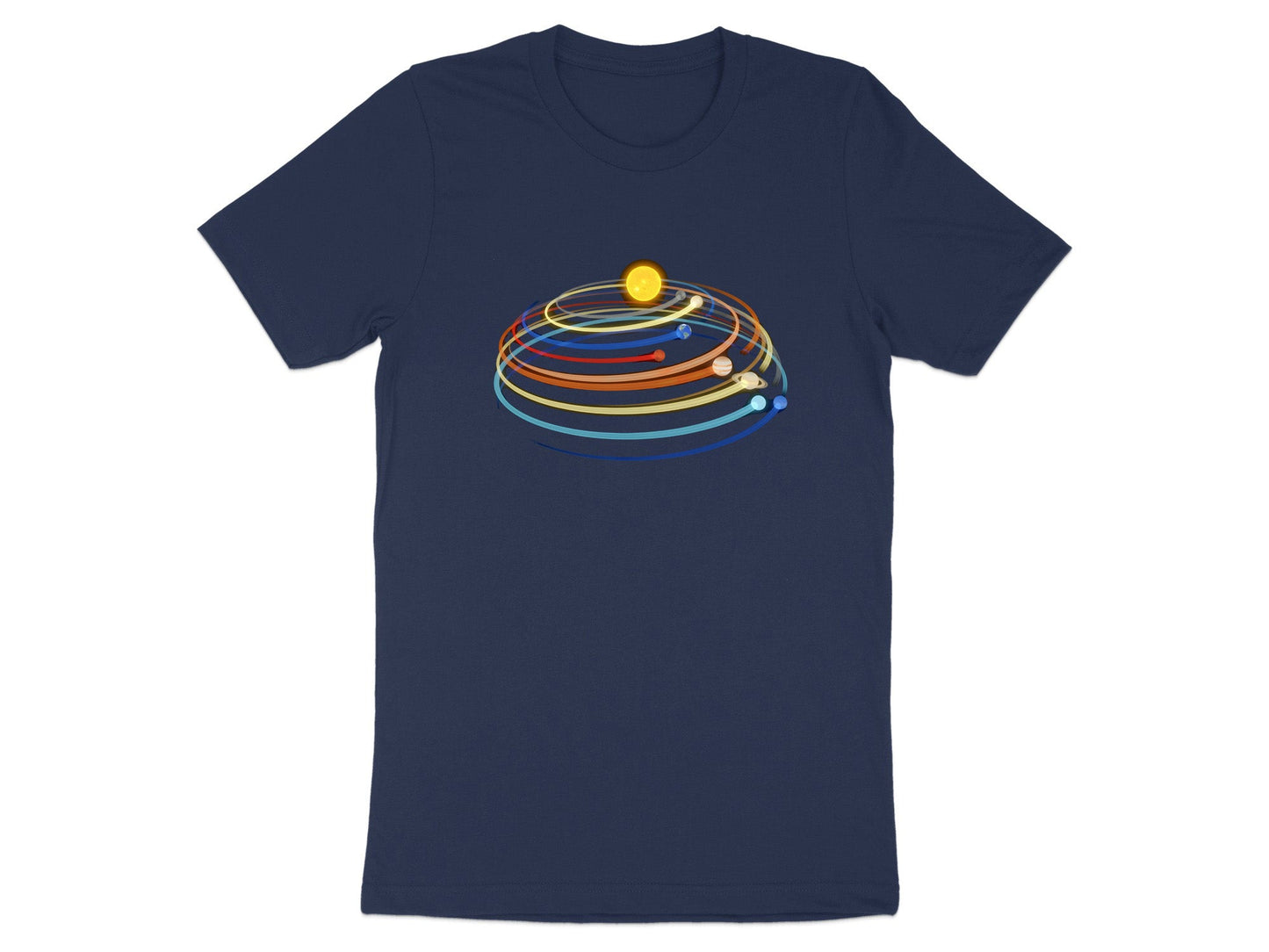 Minimalist Space Art Orbital Paths Solar System T-Shirt