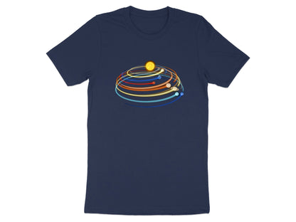 Minimalist Space Art Orbital Paths Solar System T-Shirt