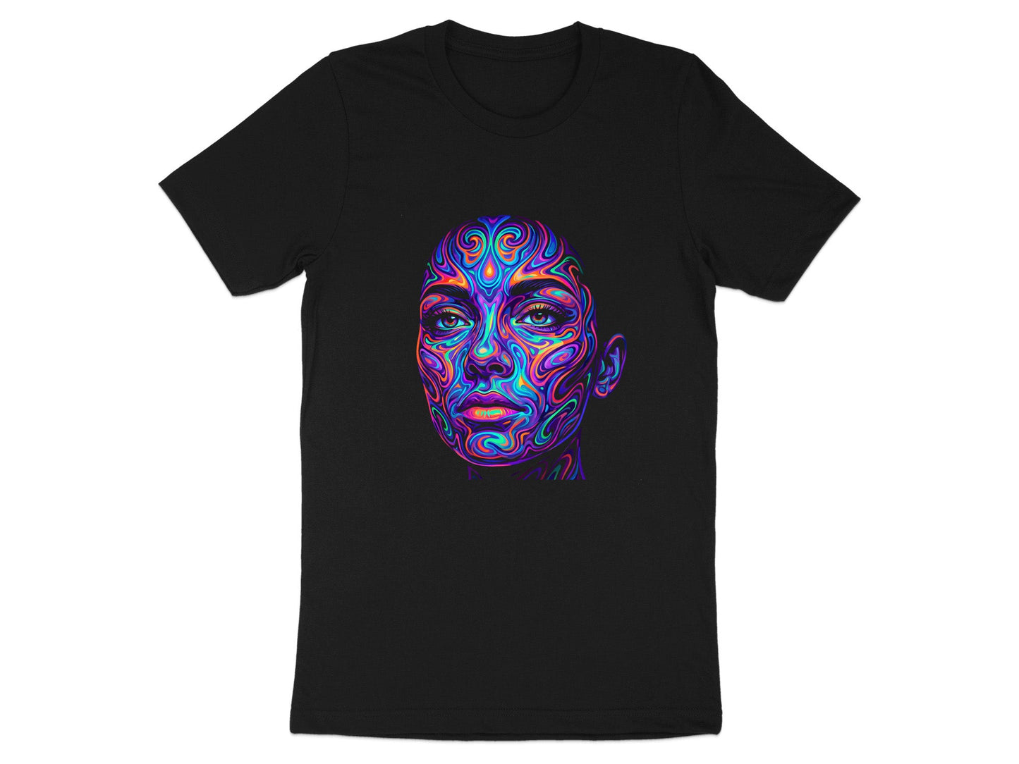 Psychedelic Mind Portrait T-Shirt - Trippy Fractal Art Tee
