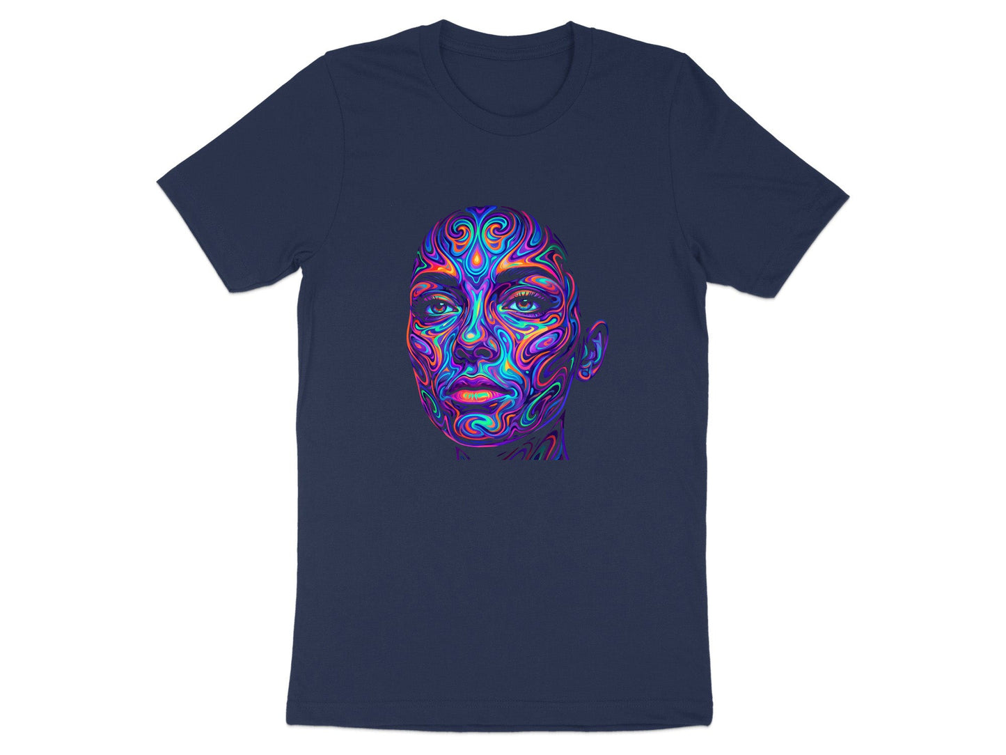 Psychedelic Mind Portrait T-Shirt - Trippy Fractal Art Tee