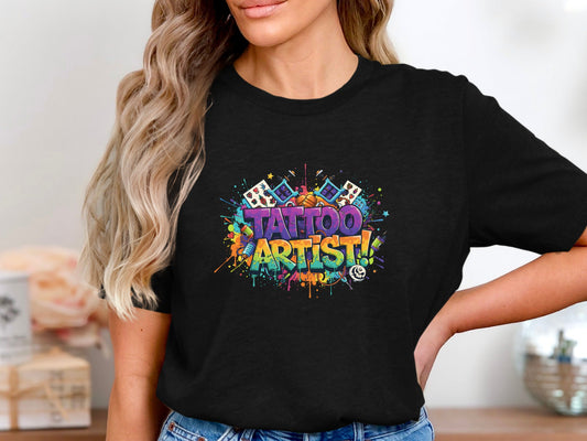 Colorful Tattoo Artist Graffiti T-Shirt - Vibrant Streetwear  Tee