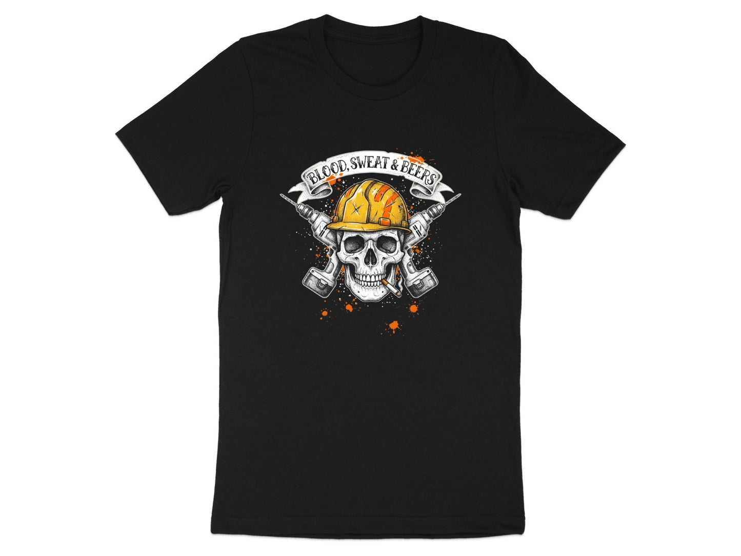 Blood, Sweat & Beers Construction Skull T-Shirt | Aussie Tradie Gear