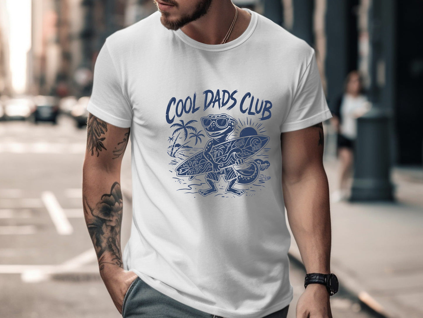 Cool Dads Club Native Gecko Retro Wave Tee
