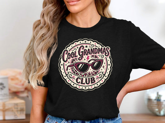 Cool Grandmas Club Retro Groovy Tee - 70s Smiley Face Shirt
