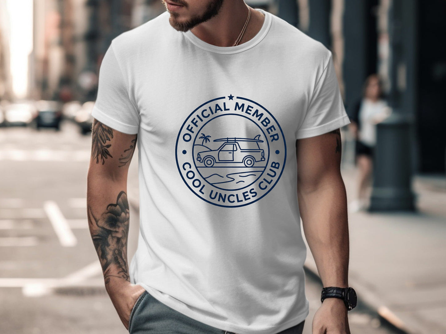 Cool Uncles Club Retro Badge Tee - Funny Sibling Gift Shirt