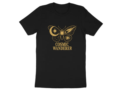 Cosmic Wanderer Tee – Gold Metallic Style Moth T-Shirt