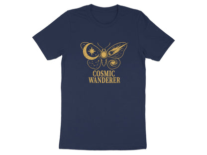 Cosmic Wanderer Tee – Gold Metallic Style Moth T-Shirt
