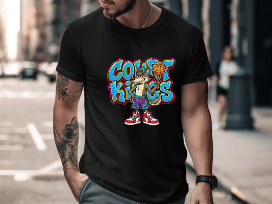 Court Kingz Wolf Basketball Character T-Shirt