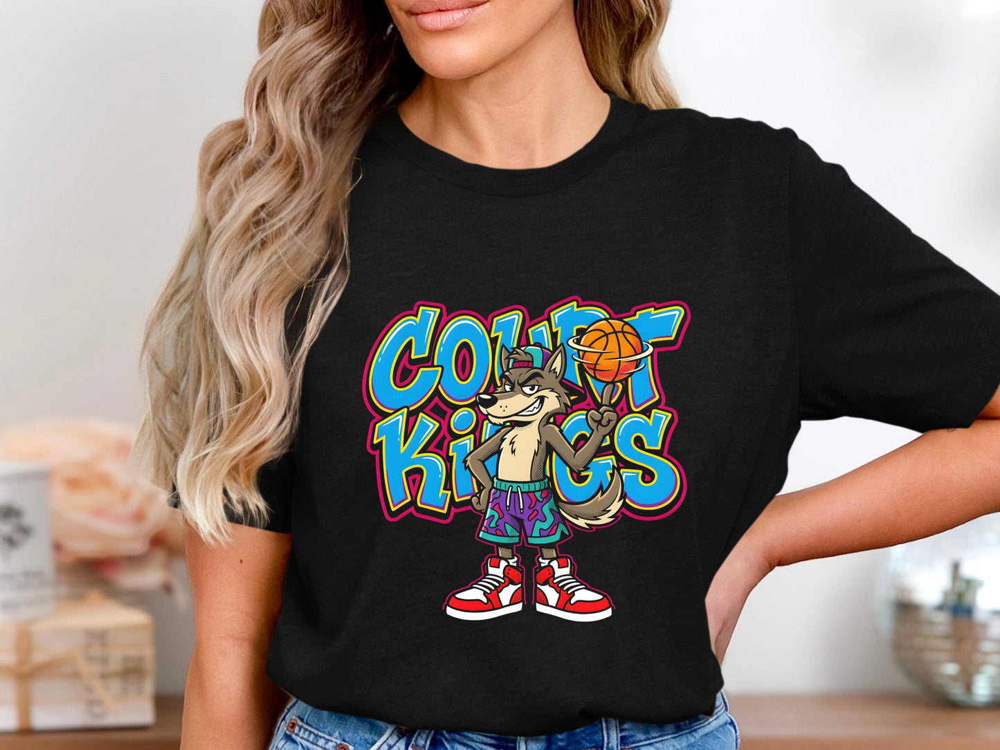 Court Kingz Wolf Basketball Character T-Shirt