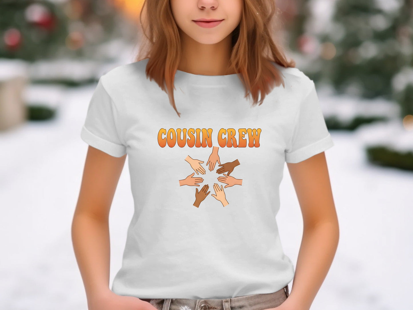 Cousin Crew Retro Sunset Diverse Hands Tee