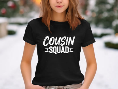 Cousin Squad Brush Script Casual Typography Tee