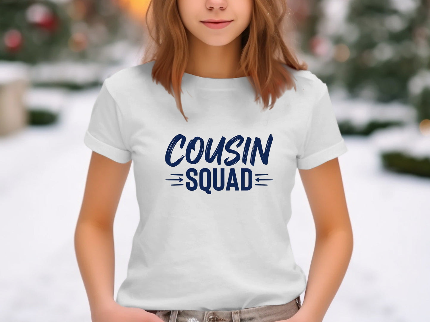 Cousin Squad Brush Script Casual Typography Tee