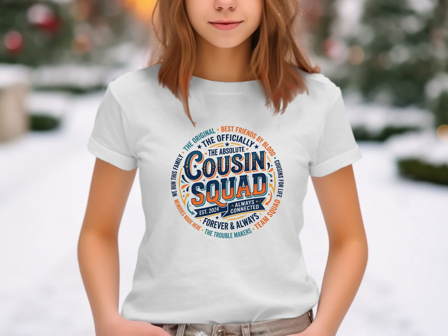 Cousin Squad Circular Emblem Vintage Badge Tee