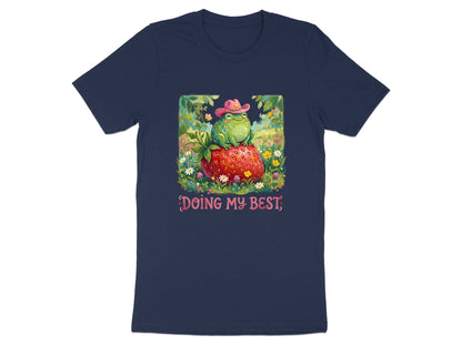 Doing My Best Cowboy Frog T-Shirt - Cottagecore Strawberry Art