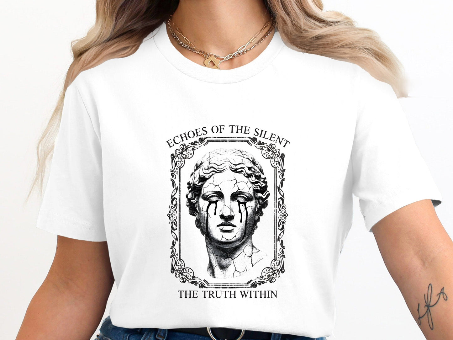 Echoes of the Silent T-Shirt - Weeping Statue Graphic Tee