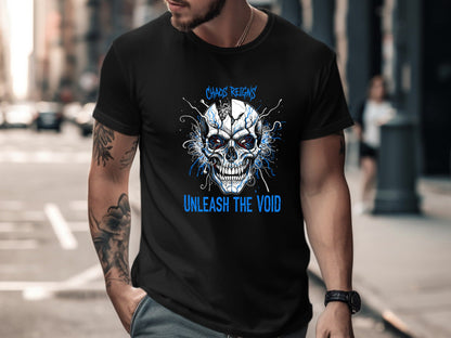 Chaos Reigns Electric Cyber Skull Graphic Tee
