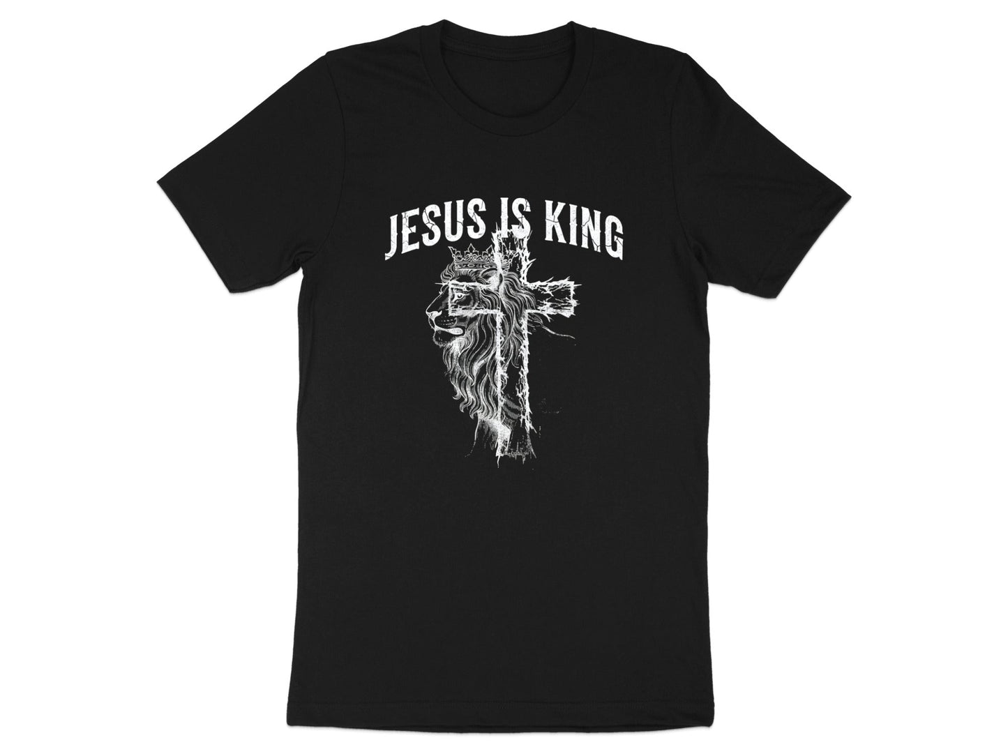 Jesus Is King Lion & Cross Graphic Tee