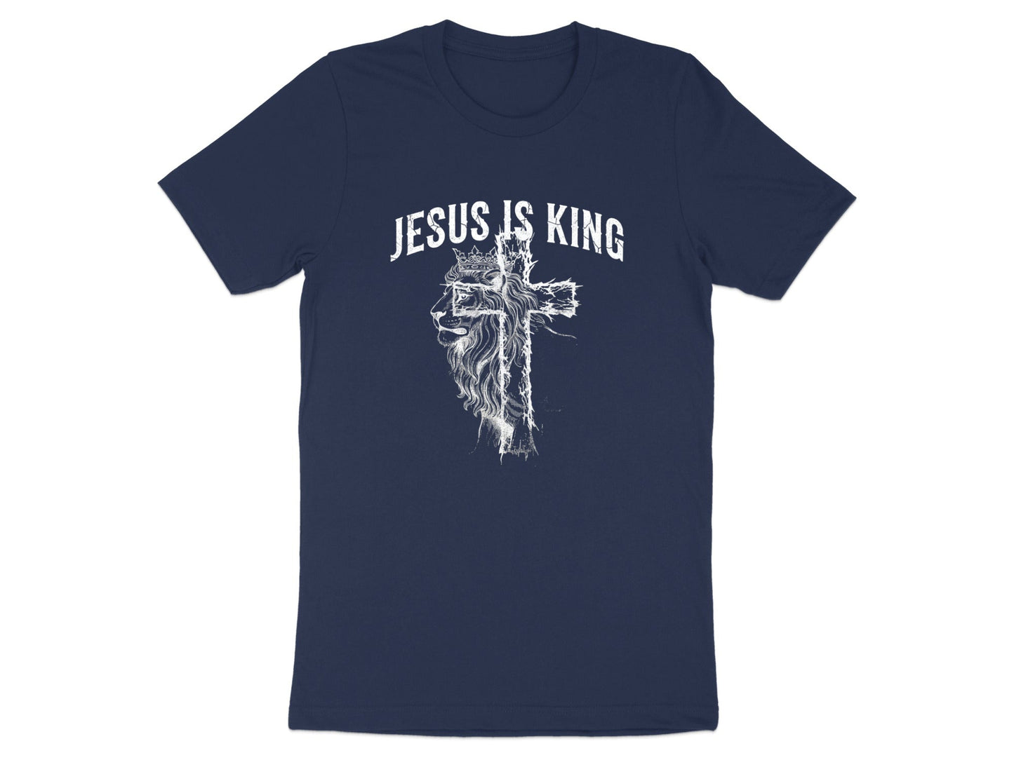 Jesus Is King Lion & Cross Graphic Tee