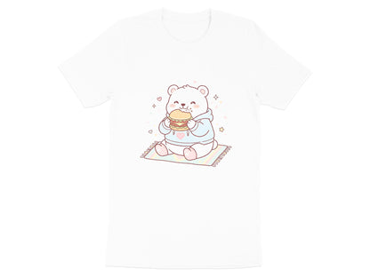 Cute Kawaii Polar Bear Eating Burger T-Shirt