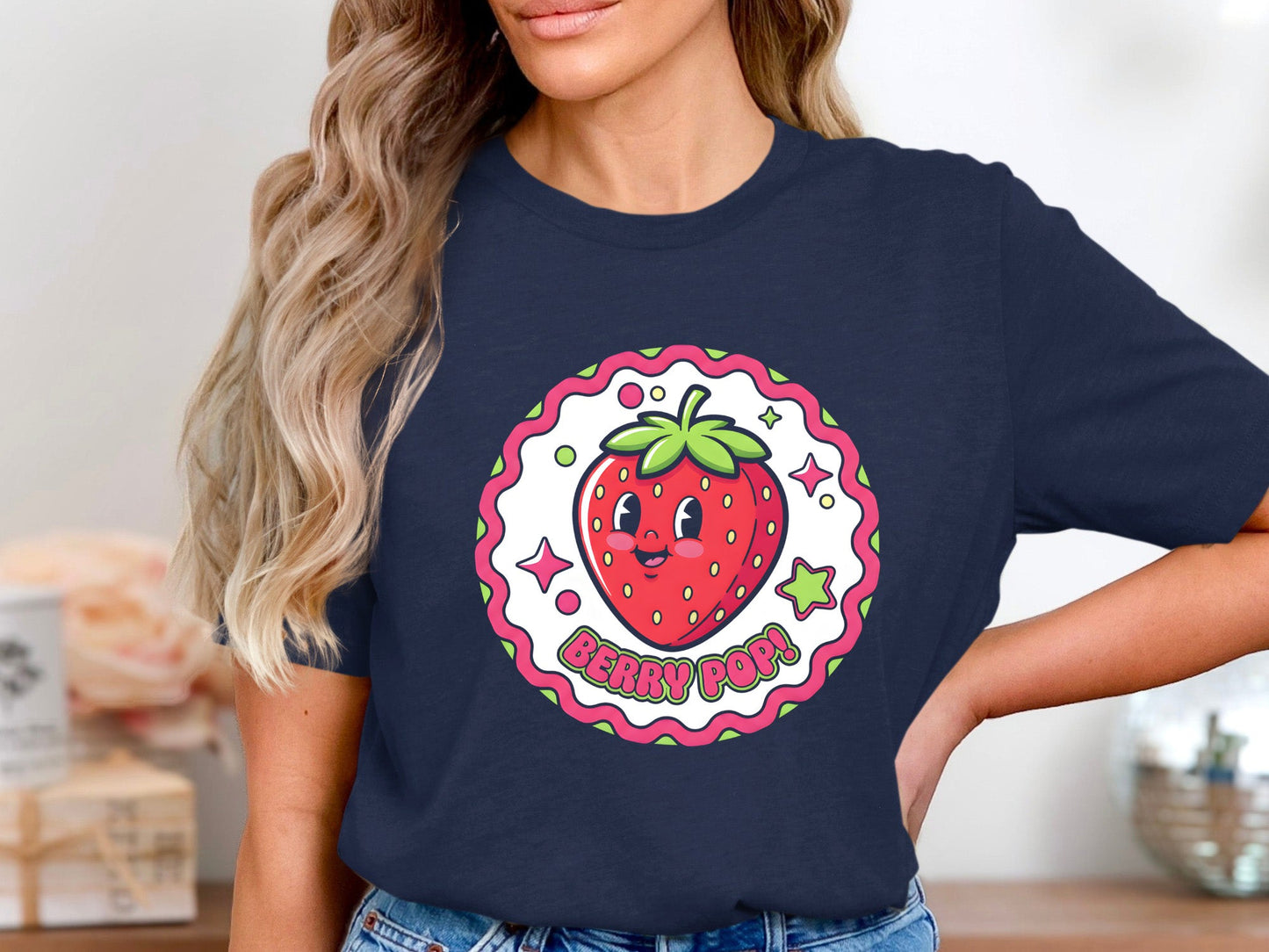 Berry Pop Retro Cartoon Strawberry T-Shirt