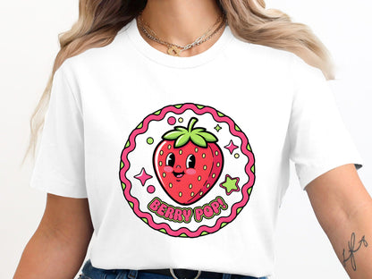 Berry Pop Retro Cartoon Strawberry T-Shirt
