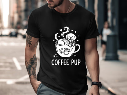 Coffee Pup Dog Graphic T-Shirt