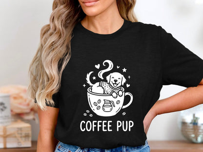 Coffee Pup Dog Graphic T-Shirt