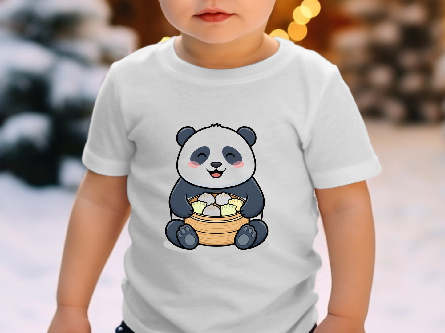 Cute Panda Dumplings T-Shirt - Kawaii Dim Sum Foodie Tee