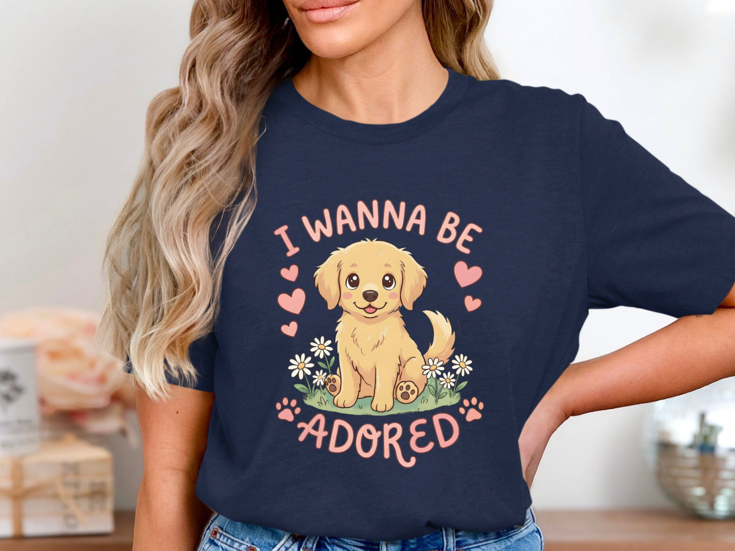 I Wanna Be Adored Puppy T-Shirt - Cute Golden Retriever Art