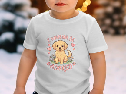 I Wanna Be Adored Puppy T-Shirt - Cute Golden Retriever Art