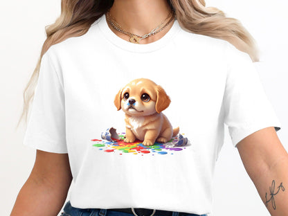Guilty Puppy Spilled Paint Graphic T-Shirt