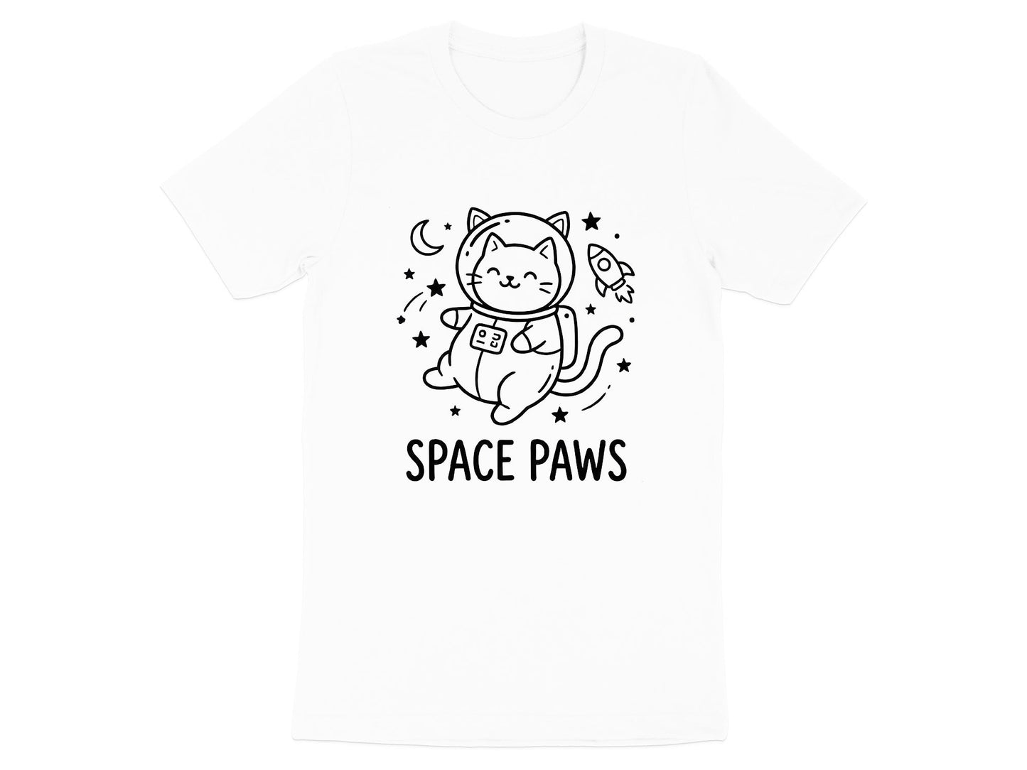 Space Paws Cute Astronaut Cat T-Shirt