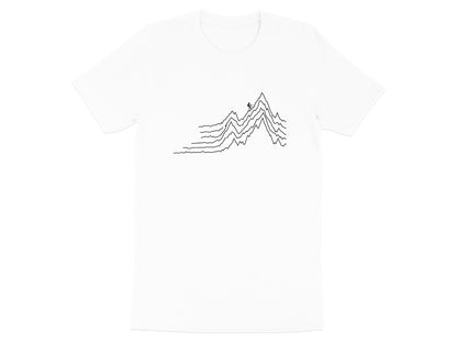 Mountain Peak Topographic Cycling Line Art Tee