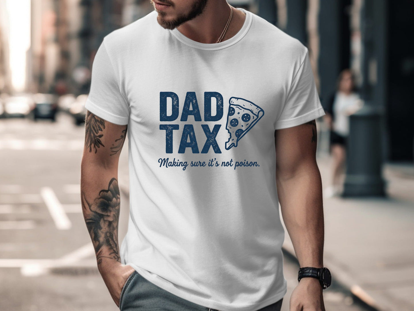 Dad Tax Pizza Slice Funny Foodie Tee