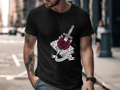 Memento Mori Dagger & Rose T-Shirt  Graphic Tee