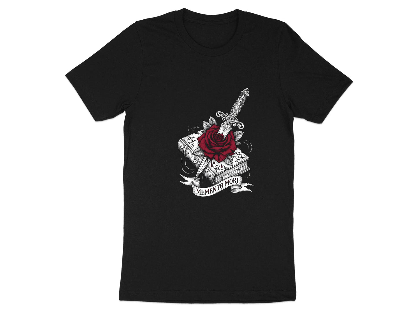 Memento Mori Dagger & Rose T-Shirt  Graphic Tee