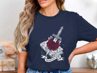 Memento Mori Dagger & Rose T-Shirt  Graphic Tee