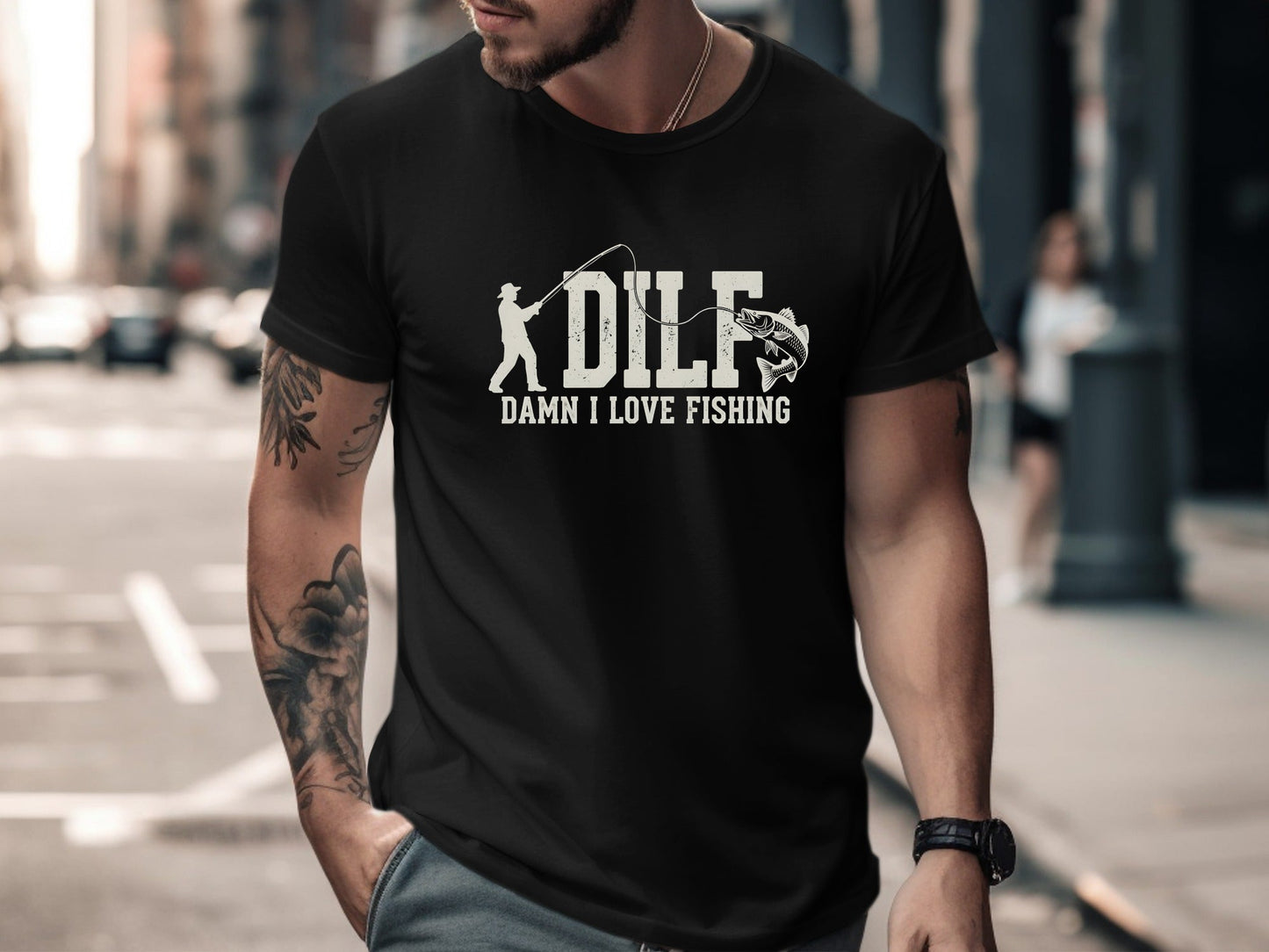 DILF - Damn I Love Fishing Graphic T-Shirt