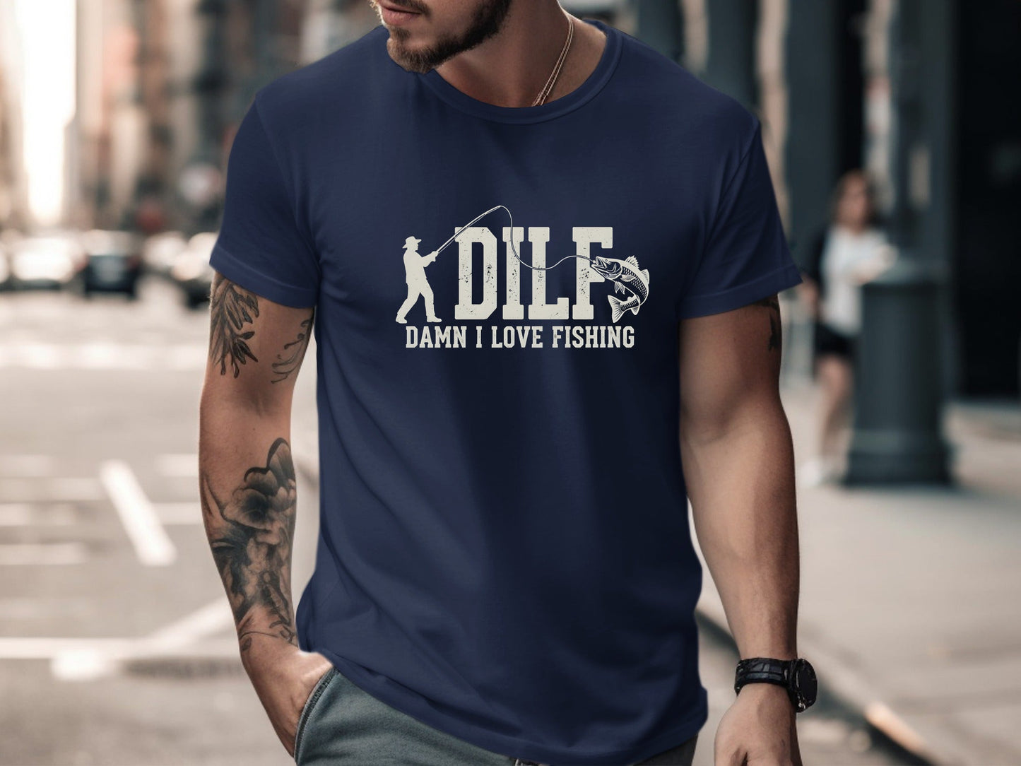 DILF - Damn I Love Fishing Graphic T-Shirt