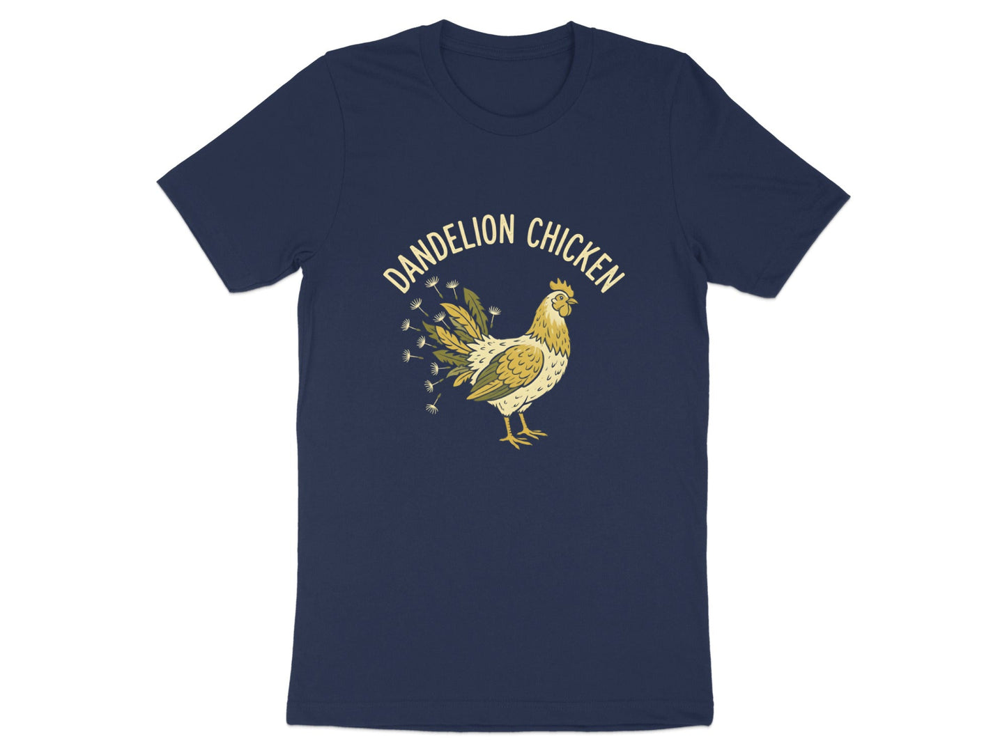 Dandelion Chicken Nature Illustration T-Shirt