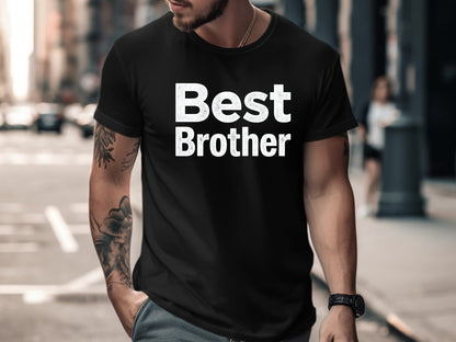Best Brother Bold Distressed Block Typography Tee