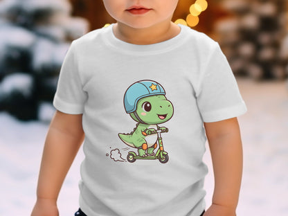 Dinosaur Riding Scooter T-Shirt - Cute Kids & Toddler Style