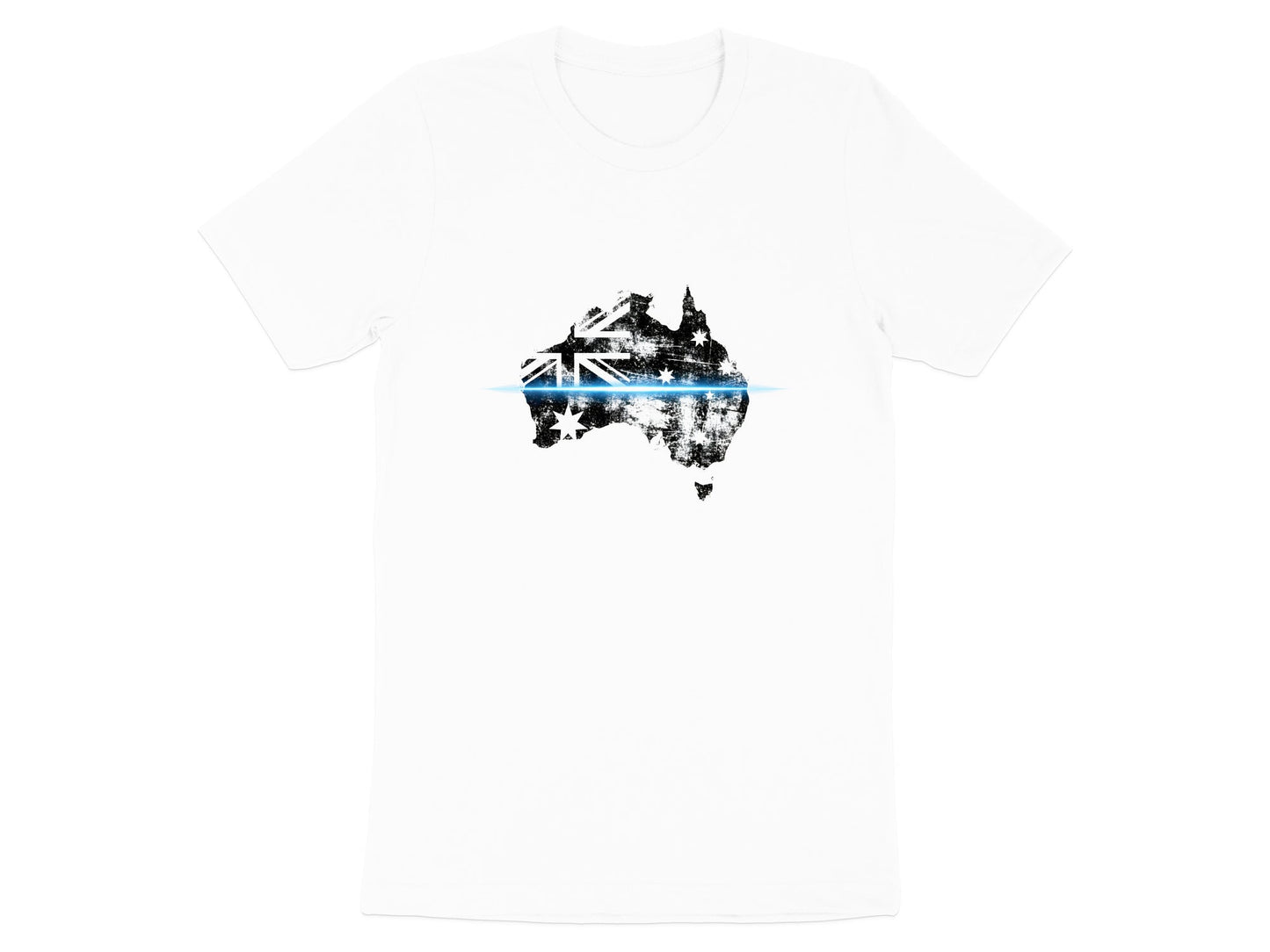 Thin Blue Line Australia Flag T-Shirt - Police Support Tee